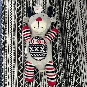 NYGB reindeer approx 18” ( full measurement around 22”) x 7” cozy knit toy